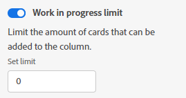 WIP limit for column