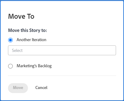 Move Story dialog