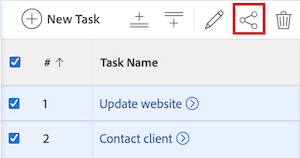 Bulk share tasks