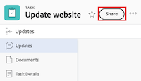 Share task button