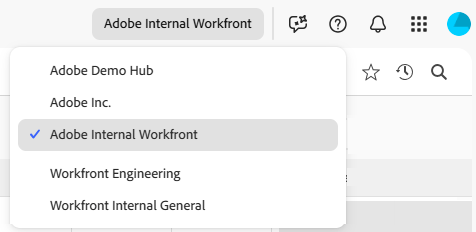 View Workfront organizations and environments