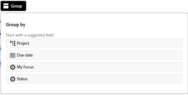 Select a grouping