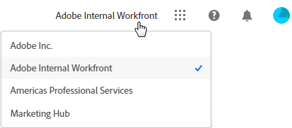 View Workfront organizations and environments