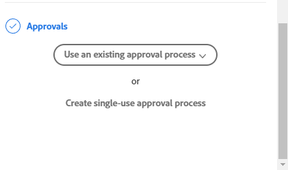 Approvals section in Summary panel