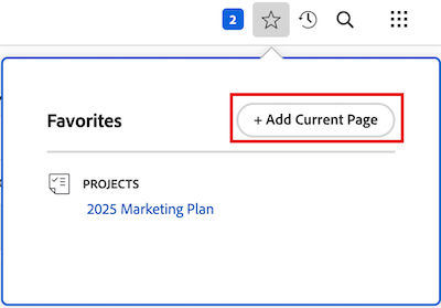 Add current page to favorites