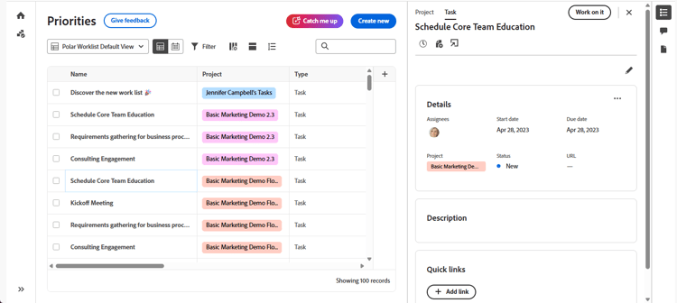 task details