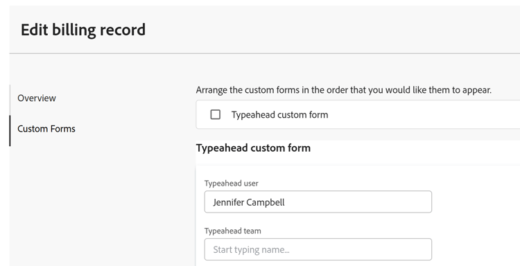 Edit box with custom forms on Billing Record