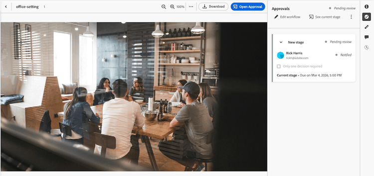 Document summary approvals in new documents experience