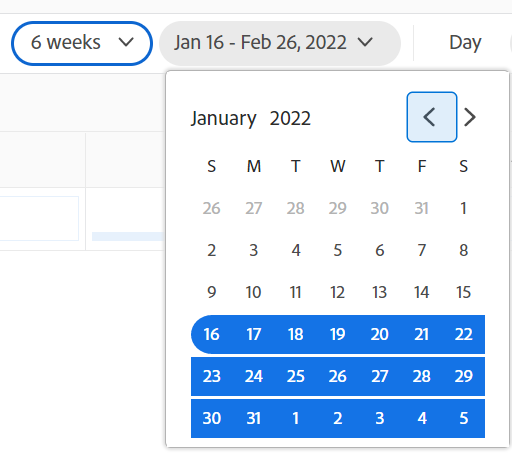 Calendar selection
