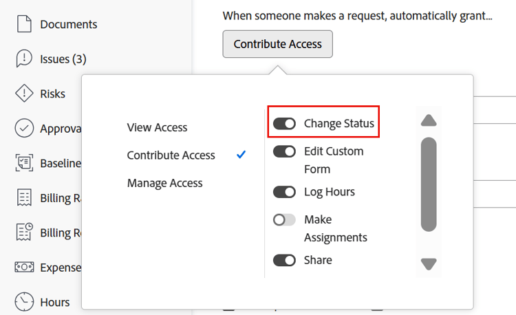 Queue Details give Contribute Access and Change Status is selected.