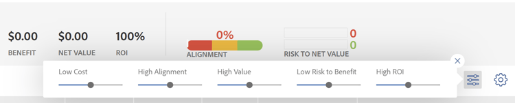 Sliding value options