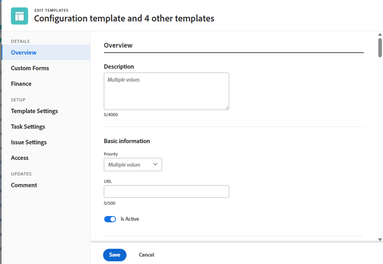 Edit templates