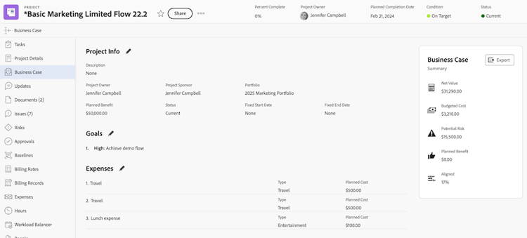 Business case info