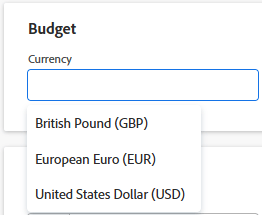 Currency on project