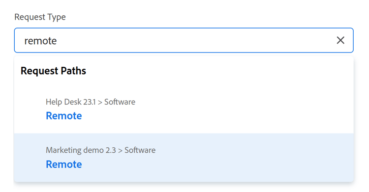 Request queue search findings with highlighted results