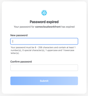 Reset Snowflake password
