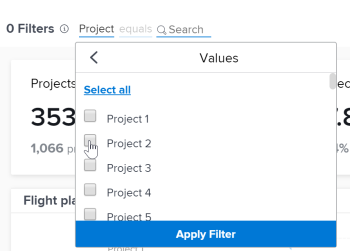 Select filter value