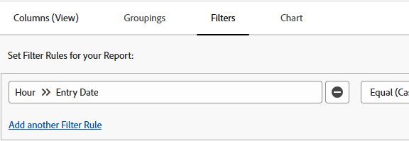Filtering hour report by timeframe