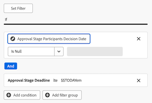 revisions chart filter example