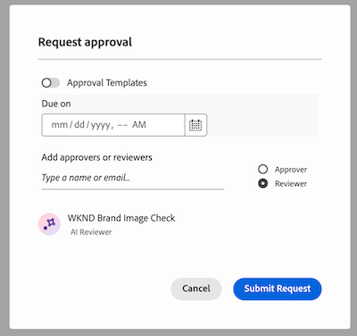 AI reviewer added to individual approval request