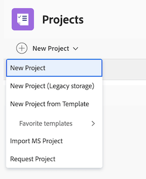 choose a project type