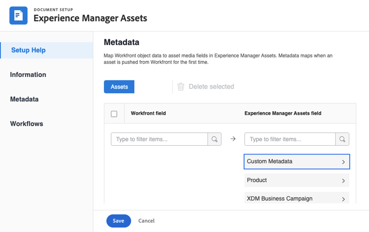 custom metadata section