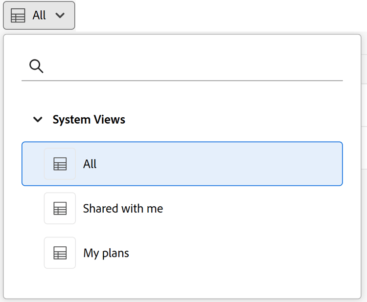 Filter dropdown options