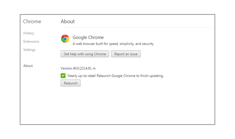 Chrome browser version