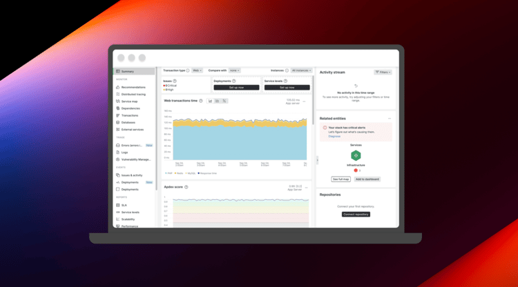 Visualization of a reporting tool on a laptop