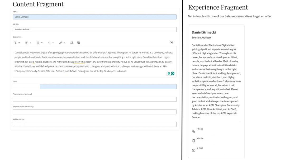 Content Author Guide to Content & Experience Fragments