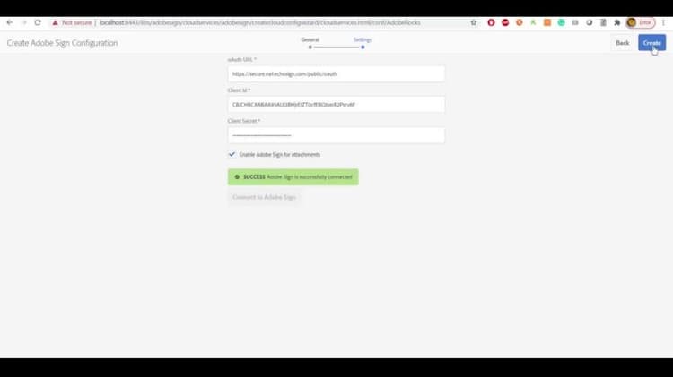Create Acrobat Sign Cloud Configuration