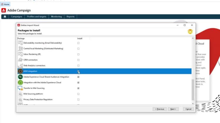 Configure Campaign for the Experience Manager integration