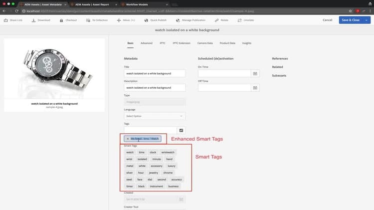 Custom Smart Tags for images in AEM Assets