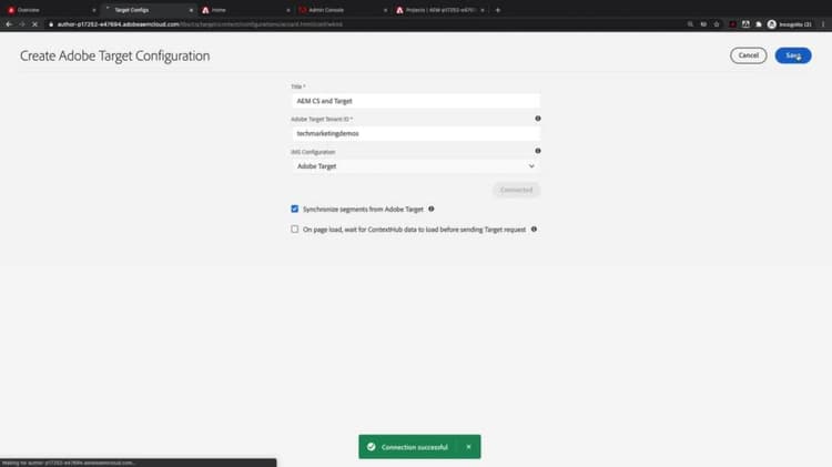 Create Adobe Target Cloud Service account in AEM