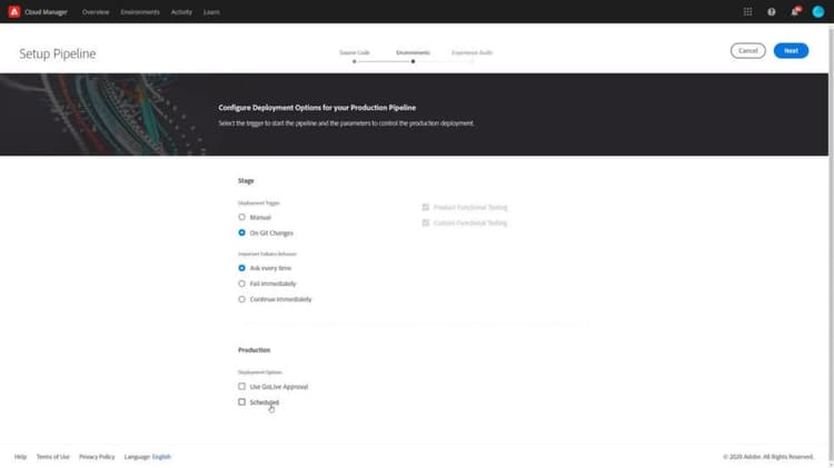 Using Adobe Cloud Manager - CI/CD Production Pipeline