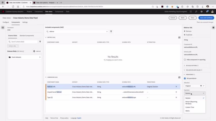 Attribution Settings in Data Views