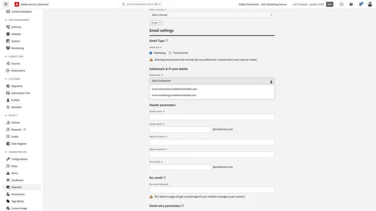 Set up email channel