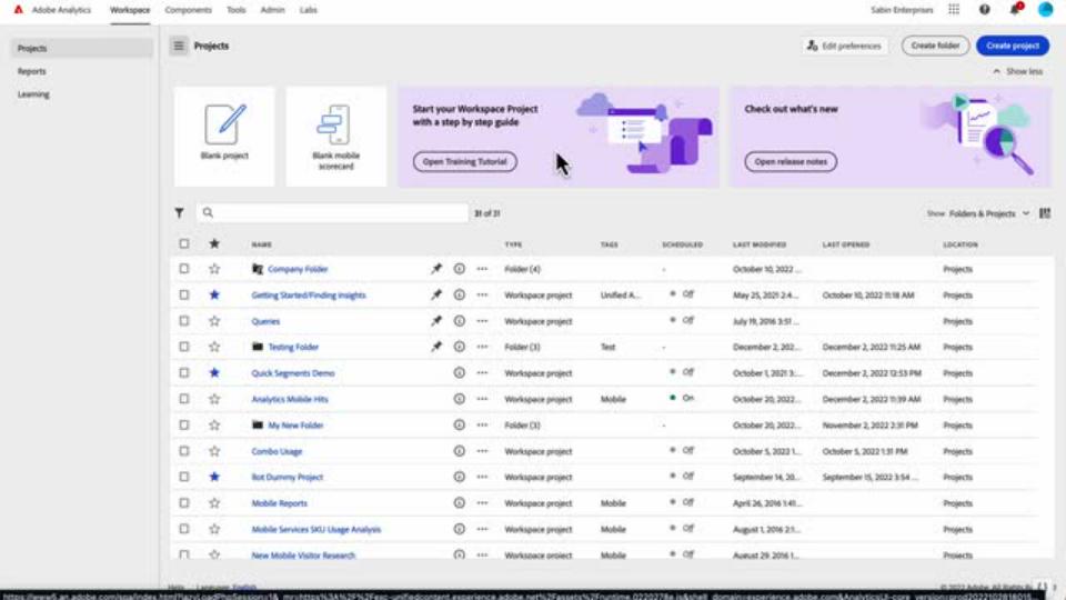 Get Started With Analysis Workspace | Adobe Analytics