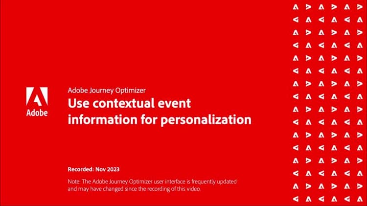 Use contextual event information for personalization