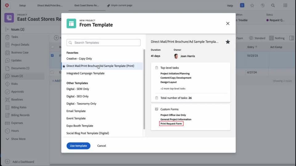 Convert an issue to a project or a task | Adobe Workfront