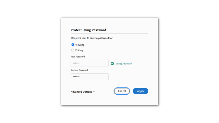 Screenshot Protect a Password dialog