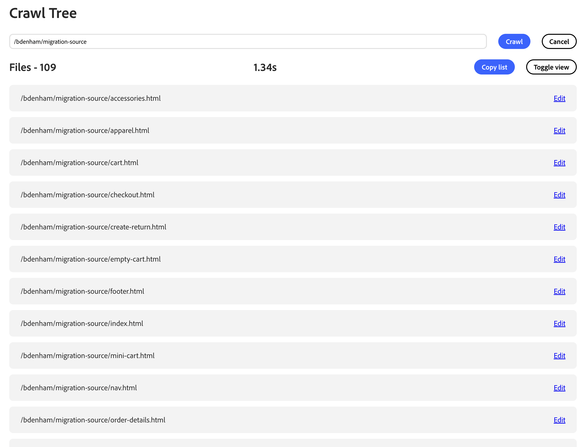Traverse your source project.