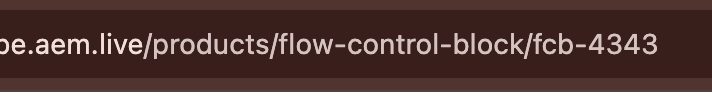 Example storefront URL path for a product detail page