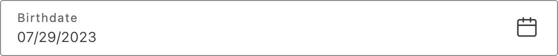 The SDK InputDate showing a date entry field.