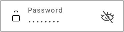 The SDK InputPassword showing a password field with a show and hide toggle.