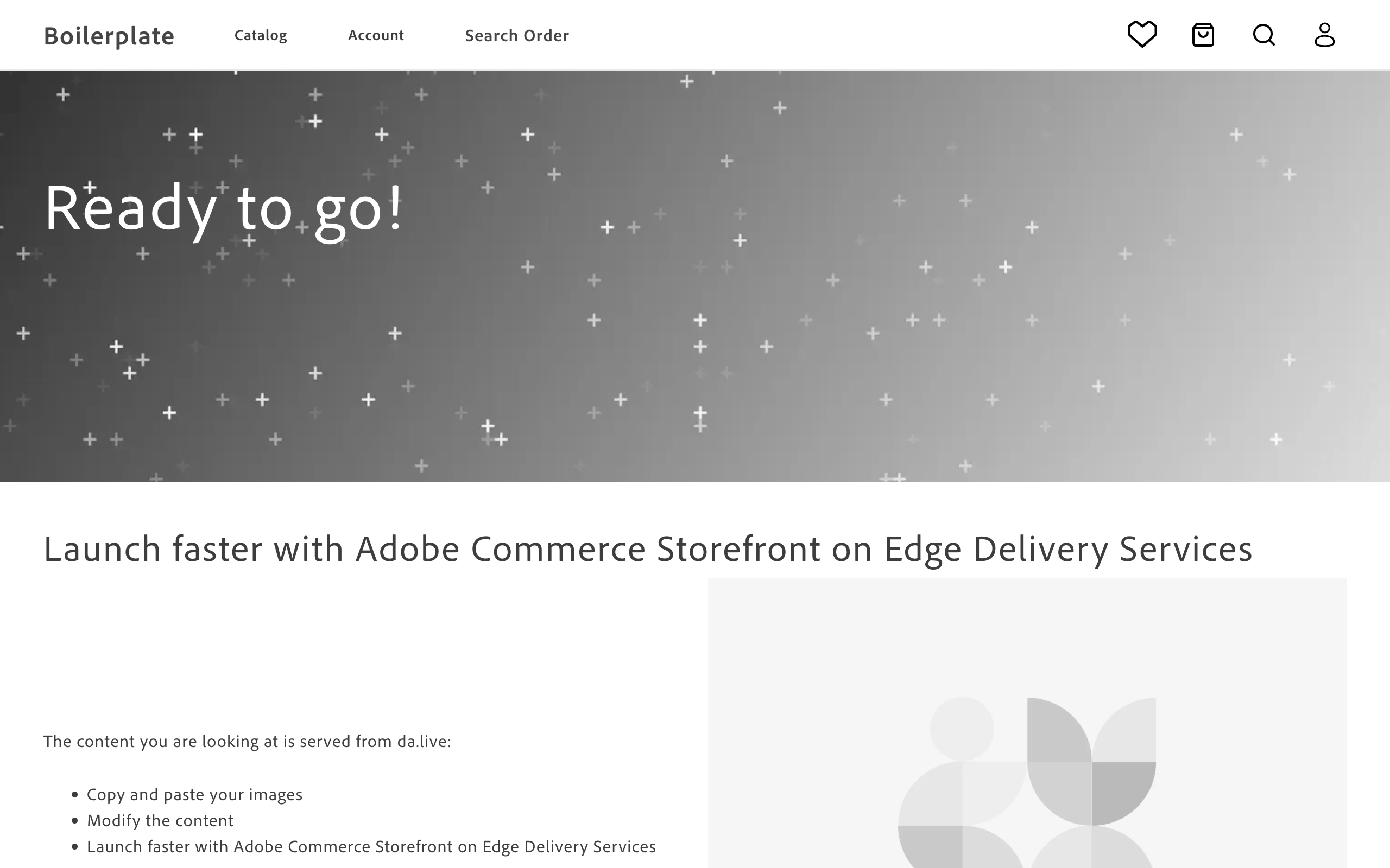Adobe Commerce storefront on Edge Delivery Services boilerplate demo.