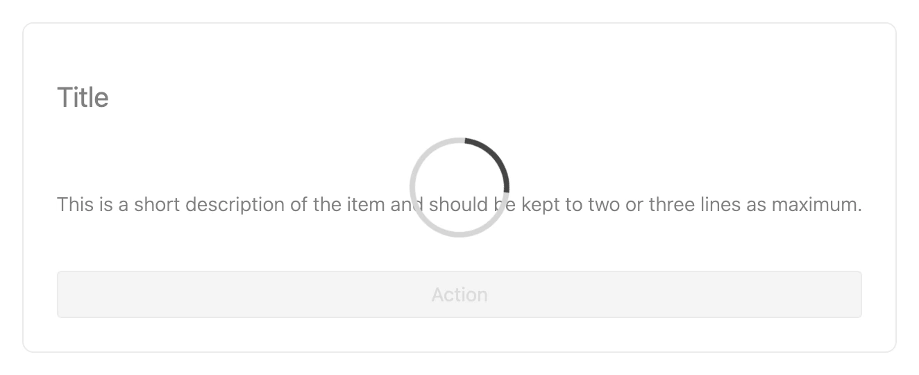 The SDK ProgressSpinner showing a loading indicator over content.
