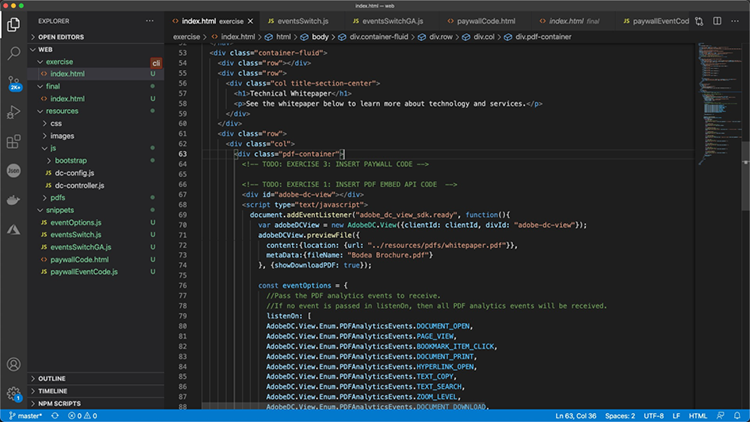 Captura de pantalla de dónde copiar el código