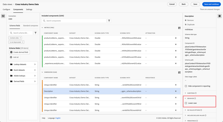 Configuración de comportamiento