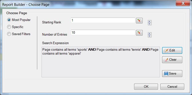 Captura de pantalla del cuadro de diálogo Definir filtro con el botón Aceptar en la parte inferior derecha.